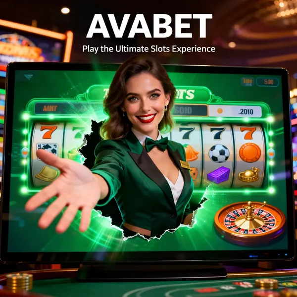 AvaBet casino artwork with a dealer and casino games