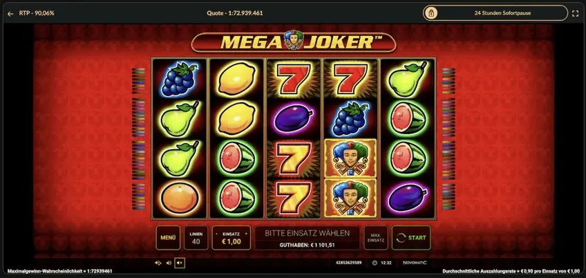 Mega Joker slot game screen
